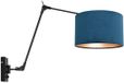 Steinhauer Wandlamp Prestige Chic 8240ZW - Zwart met blauw velours kap