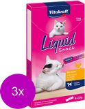 VITAKRAFT Cat Liquid Snack 6 stuks - Kattensnack - 3 x Kip