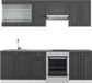 Vicco Fame-Line Ensemble de cuisine complet – 240 cm, WB Anthracite Anthracite-Or/Blanc