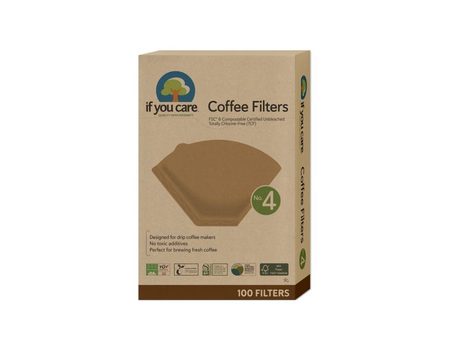 If You Care Koffiefilters - No. 4 - FSC - ongebleekt, chlorine-vrij papier - 100st.