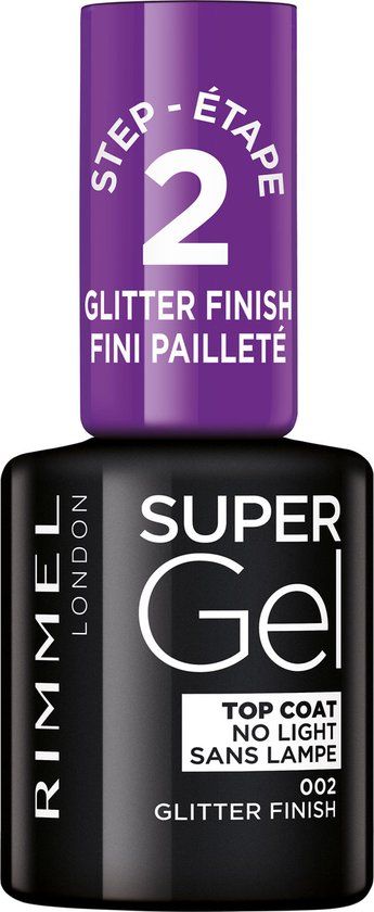 Rimmel Super Gel Glitter Topcoat - 002 Glitter Finish - 12ml