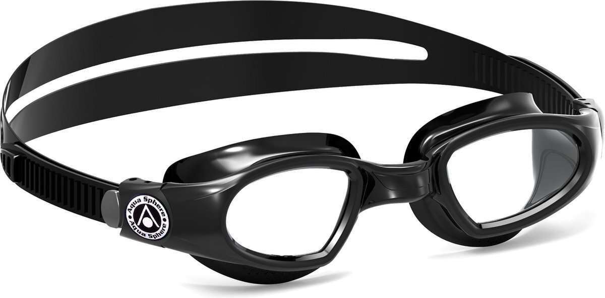 Aquasphere Phelps Mako 2 - Zwembril - Volwassenen - Clear Lens - Zwart/Zwart