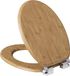 Merkloos Ovale WC-Bril met Softclose Mechanisme, MD-Hout, Zwart, Antibacterieel en Stabiel