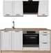 Vicco Eenpersoonskeuken R-Line, Wit landelijk/Goudkleurig Eiken, 180 cm goudkleurig eiken werkblad