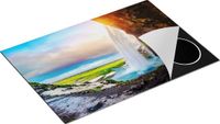 Chefcare Inductie Beschermer Waterval van een Klif bij Zonsondergang - 75x50 cm - Multicolor