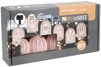 Pro Garden Feestverlichting lichtsnoer - roze - 10 LED - warm wit - 270 cm - tuin feestlampjes