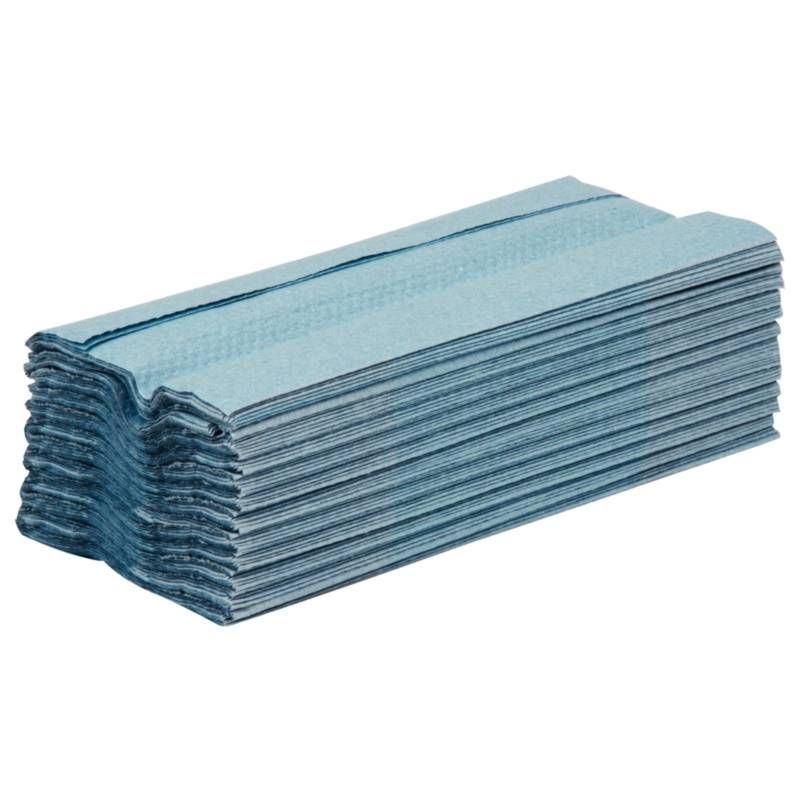 Jantex blauw C Gevouwen handdoeken 2 laags Box 16