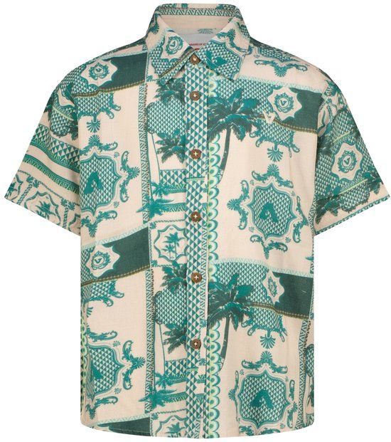 Vingino Luxo Jongens Blouse Korte Mouw Katoen/Linnen Turtledove 176