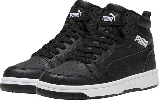 PUMA Rebound V6 Mid WTR Jr Unisex Sneakers - Puma Black-Puma White - Maat 35.5