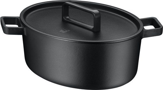 WMF Flavour Braadpan - Ovaal - 33 x 26 cm - Gietijzer - Inductie - Zwart