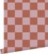 ESTAHome Behang Geblokt Motief Terracotta en Oudroze - 53 cm x 10.05 m