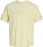 JACK&JONES Jongens T-shirt met backprint - Pastel Yellow - Maat 140