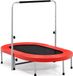 COAST™ Trampoline de fitness pliable double avec barre d'appui réglable 154 x 90 x 92 -132 cm rouge