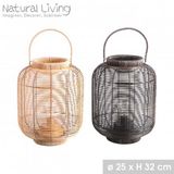 Urban NATURAL LIVING Lantaarn Yasmine van natuurhars/bruin, led, D25 cm x H 32 cm