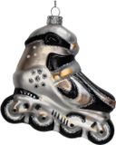 HD Collection Ornament kerstbal Rolschaats Glas Wit 11.4 cm