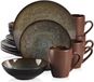 Luminous Serviesset – Dinerborden – 4 personnes – Brun 16 pièces – Céramique – Breakfast Plates – Uniek servies