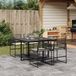 Prolenta Maison Exclusive 5-delige tuinset met kussens, zwart, van polyrotan