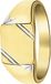 Lucardi Heren Zilveren bicolor goldplated heren zegelring mat/glans - Ring - 925 Zilver - Goudkleurig - 17 / 53 mm