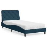 VidaXL Lit avec matelas, bleu, 80x200 cm, velours