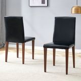 STILVORA Eetkamerstoel 90 Cm - Set Van 2 - Metaal En Kunstleer - Zwart