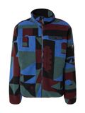 Iriedaily Fleece jas 'Insaneia' blauw / spar / donkerrood / zwart