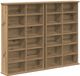 vidaXL CD Kast 2 stuks Artisanaal eiken 60 x 17 x 92 cm Bewerkt hout