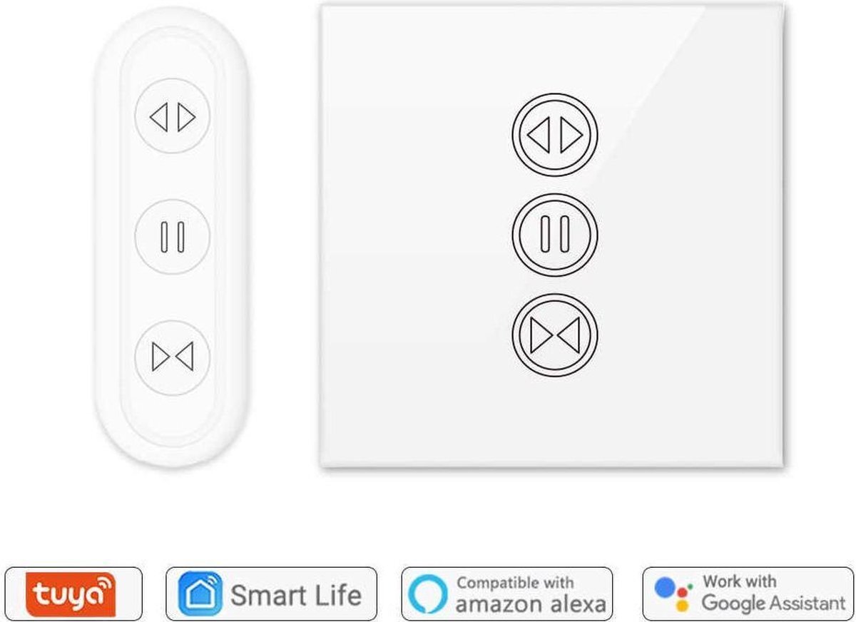 Smart Life Slimme Rolluikschakelaar | Zonnescherm - Gordijnschakelaar | Afstandsbediening | Wifi - App | SmartHomeSwitch