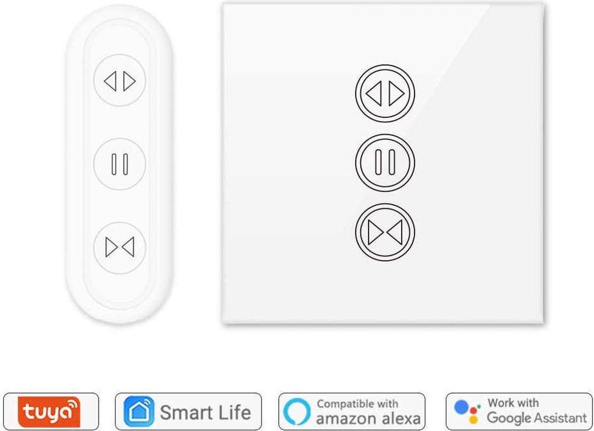 Smart Life Slimme Rolluikschakelaar | Zonnescherm - Gordijnschakelaar | Wifi - App | SmartHomeSwitch - Wit