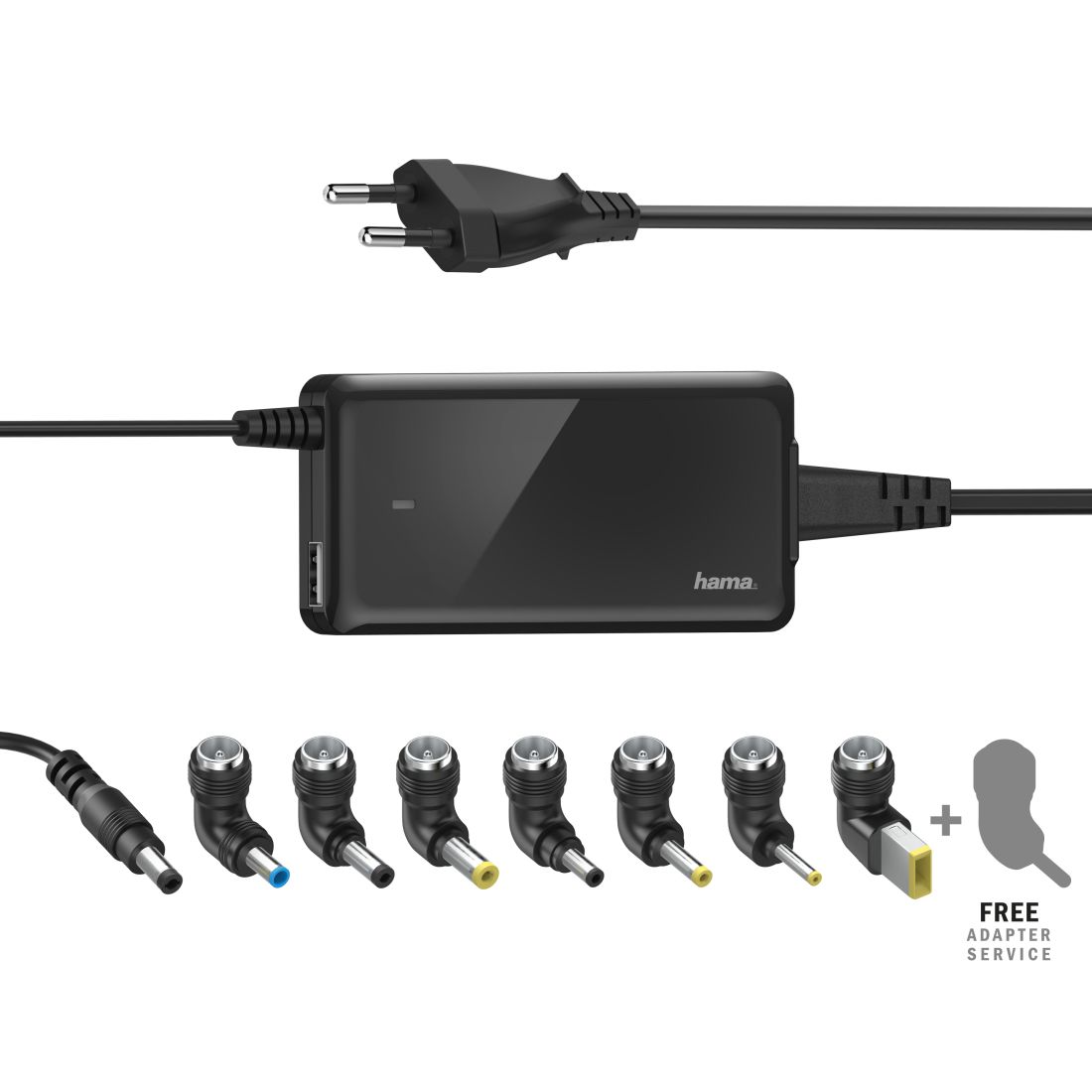 Hama Slim & Light Laptop Charger - 65W - Black