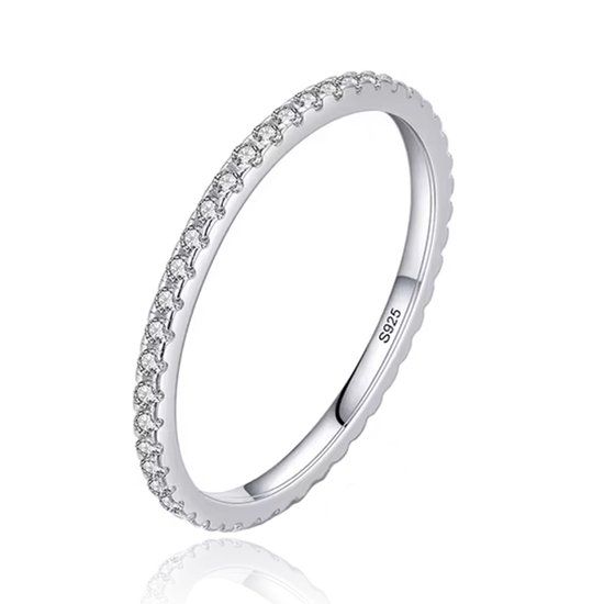 Elenza AMS Elenza Sterling .925 Zilveren Draagbare Eternity Ring met Zirkonia-17mm