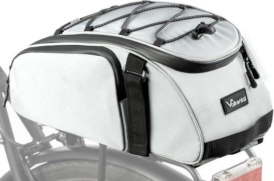 Valkental Trunkbag - 10L - Grijs Reflecterend - Bagagedragertas/Rugzak/Fietstas - 35x19x16cm