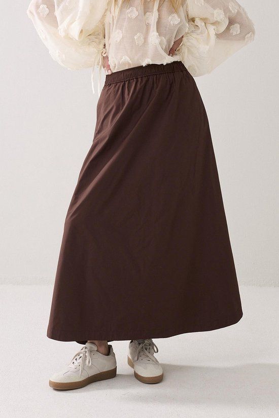 Summum Woman Lange rok taft Coffee