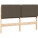 Tête de lit capitonnée marron et taupe 135 cm pin massif