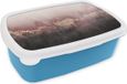 MuchoWow Broodtrommel - Blauw - Glitter - Goud - Abstract - 18x12x6 cm - BPA-vrij - Lunchbox voor Kinderen