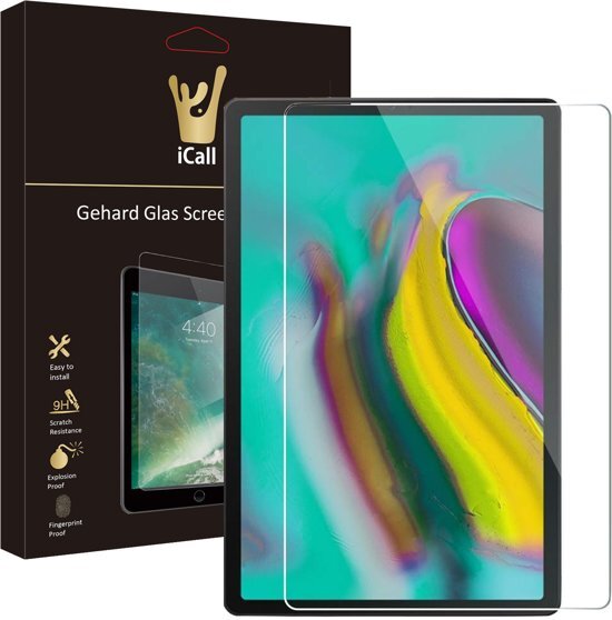 iCall - Samsung Galaxy Tab S5e Screenprotector - Tempered Glass Gehard Glas - Case Friendly