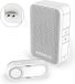 Honeywell DC311SP2 draadloze plug-in deurbel met horizontale beldrukker 4 melodieën 84 dB 150 meter wit