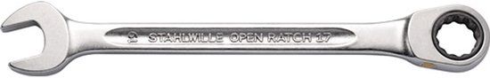 Stahlwille 40171010 17F 10 FLACH Steek-ringratelsleutel Sleutelbreedte (metrisch) 8 - 19 mm