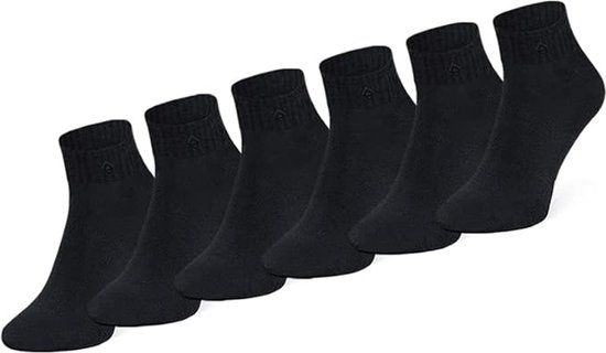 Urban Ace 6 Paar Sneakersokken - Maat 42-45 - Zwart - Enkelsokken - Sportsokken - Sokken Heren - Cadeau