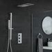 Kubix Ensemble de douche encastré 2 voies thermostatique pomme de douche fixe barre de glissement chrome