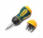 SATA ST09348 6In1 Stubby Ratel Schroevendraaier Set met Glad Ratcheting Mechanisme en Drie Instellingen