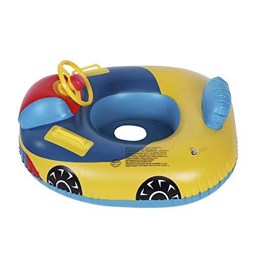 Hztyyier Baby Zwembad Drijven Peuters Zwemmen Drijven Opblaasbare Zwemmen Ring Boot Leuke Cartoon Auto Drijven Met Stuur - 0765613837084