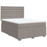 vidaXL Boxspringbed met matras, taupekleurig, 180x200 cm, met stoffen bekleding
