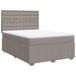 vidaXL Lit boxspring avec matelas, couleur taupe, 200x200 cm, rembourré