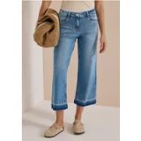 Jeans coupe droite avec ourlet effiloché
