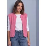 Teddy bodywarmer met rits en ribstofdetails
