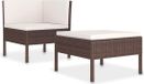 vidaXL - 2-delige Loungeset met kussens, polyrattan, bruin