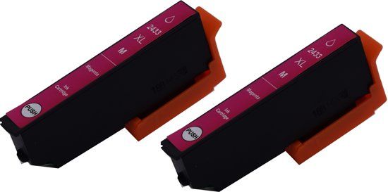 KATRIZ huismerk inkt voor Epson C13T24334010 13ml (2 stuks) - Magenta