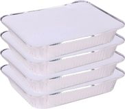 Elite Meal prep récipient alimentaire - Aluminium - 4x - 33 x 25 x 5 cm - avec couvercle