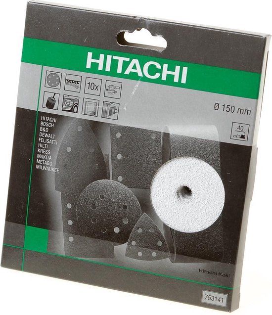 HiKOKI Schuurschijf diameter 150 K40 velcro wit (10 stuks)