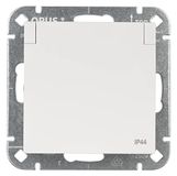 OPUS® 55 premium veiligheidscontactdoos met klapdeksel IP 44 en verhoogde aanraakbescherming kleur polarwit-zijdeglans